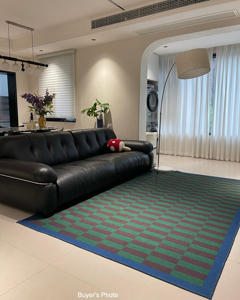 Modern Living Room Rug Ideas, Geometric Contemporary Area Rugs, Green Mid Century Modern Rugs, Colorful Modern Rugs for Dining Room-Paintingforhome