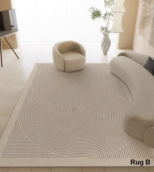 Modern Living Room Area Rugs, Soft Modern Rugs under Coffee Table, Bedroom Modern Rugs, Modern Rugs for Dining Room Table, Geometric Floor Carpets-Paintingforhome