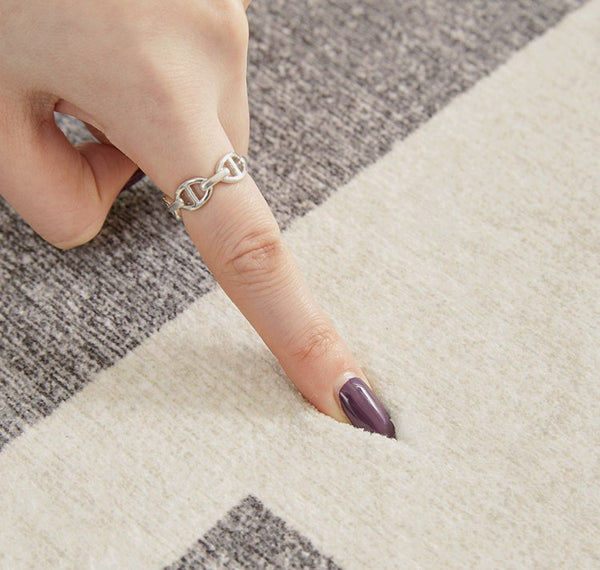 Geometric Modern Rugs for Living Room, Gray Modern Rugs for Bedroom, Contemporary Area Rugs for Dining Room-Paintingforhome