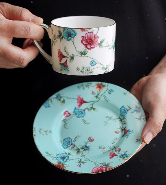 Elegant Coffee Cup, Porcelain Tea cups, British Tea Cup Set, Vintage Tea Cup Set, Afternoon Tea Cup with Saucer Set, Porcelain Coffee Cups, Coffee Cup in Gift Box-Paintingforhome