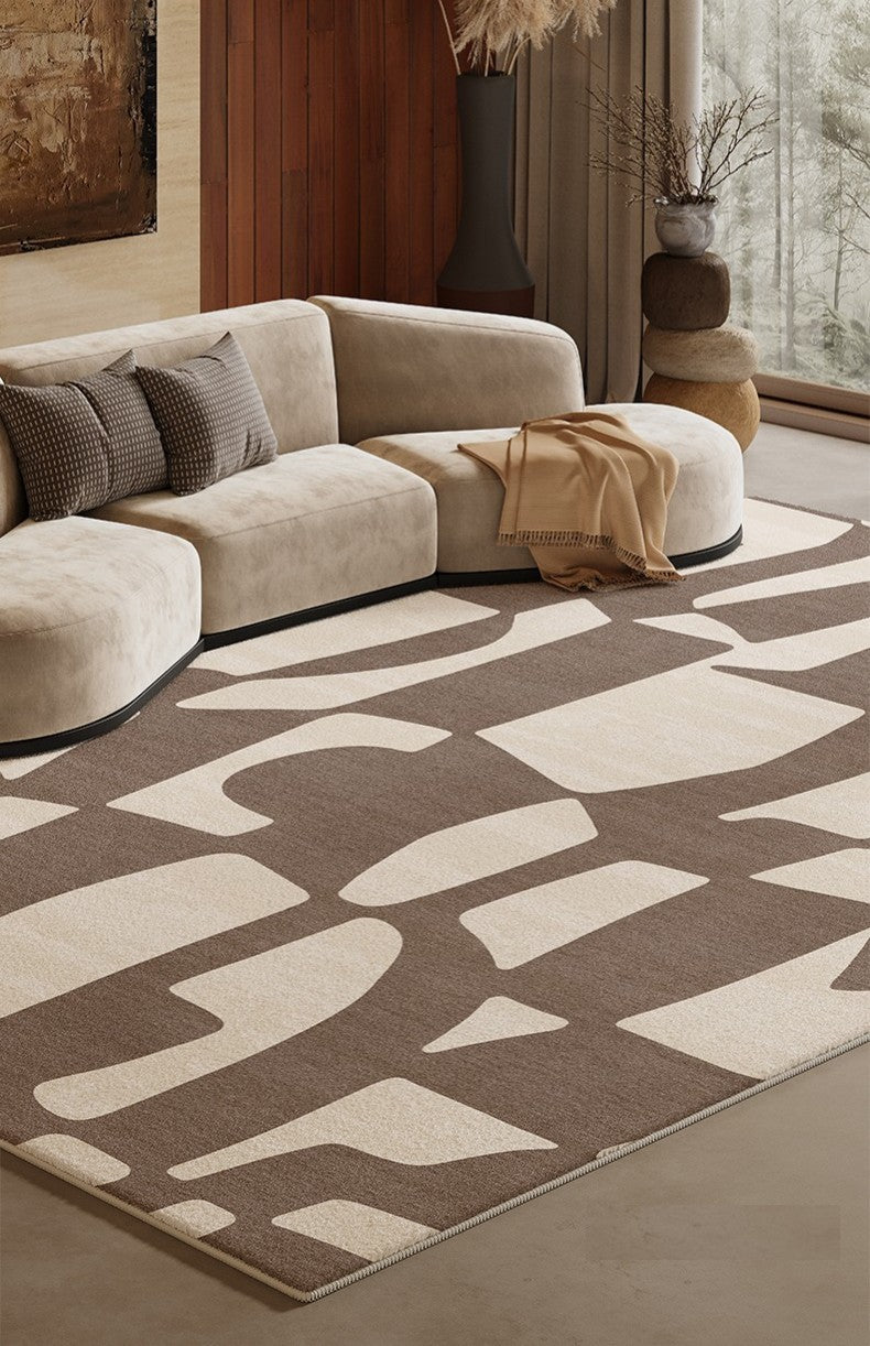 Abstract Contemporary Rugs for Bedroom, Modern Rugs under Sofa, Dining Room Floor Rugs, Modern Rug Ideas for Living Room-Paintingforhome