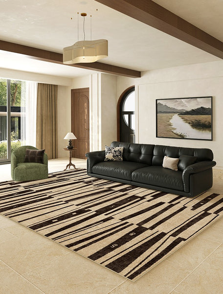 Contemporary Abstract Rugs Next to Bed, Modern Rugs under Dining Room Table, Geometric Modern Carpets for Office, Large Modern Rugs for Living Room-Paintingforhome