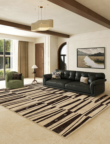 Contemporary Abstract Rugs Next to Bed, Modern Rugs under Dining Room Table, Geometric Modern Carpets for Office, Large Modern Rugs for Living Room-Paintingforhome