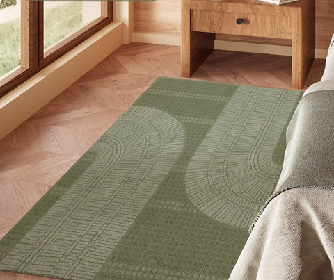 Dining Room Floor Rugs, Modern Rug Ideas for Living Room, Green Modern Rugs under Sofa, Abstract Contemporary Rugs for Bedroom-Paintingforhome