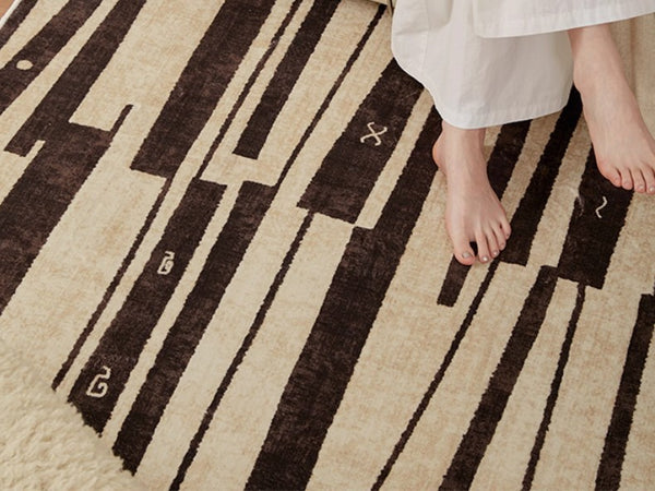 Contemporary Abstract Rugs Next to Bed, Modern Rugs under Dining Room Table, Geometric Modern Carpets for Office, Large Modern Rugs for Living Room-Paintingforhome