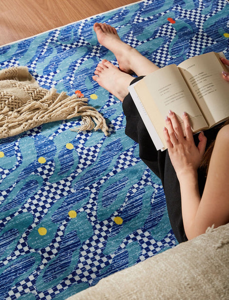 Abstract Area Rugs for Living Room, Contemporary Modern Rugs Next to Bed, Modern Carpets for Office, Geometric Modern Rugs under Dining Room Table-Paintingforhome