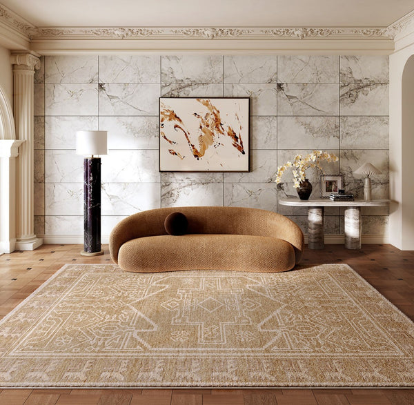 Large Modern Rugs under Dining Room Table, Contemporary Abstract Rugs Next to Bed, Geometric Modern Carpets for Office, Vintage Soft Turkish Rug for Living Room-Paintingforhome