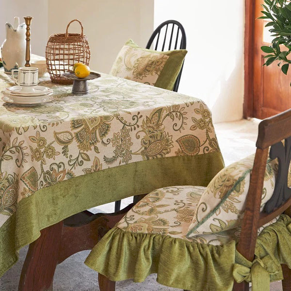 Table Cover for Dining Room Table, Flower Pattern Linen Tablecloth for Round Table, Modern Kitchen Table Cover, Simple Modern Rectangle Tablecloth Ideas for Oval Table-Paintingforhome