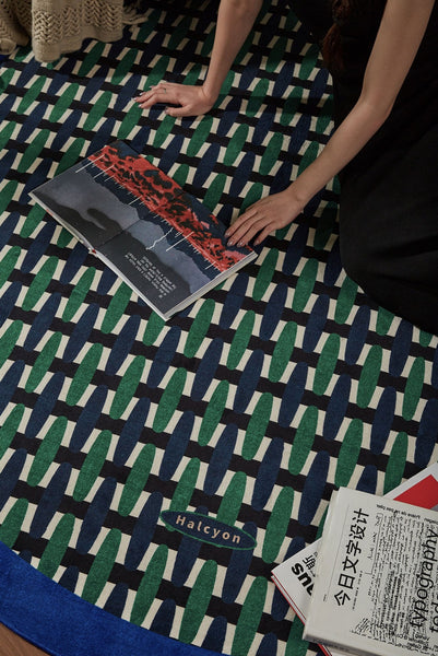 Abstract Contemporary Round Rugs under Chairs, Mid Century Circular Rugs for Bedroom, Modern Rugs for Dining Room, Geometric Modern Rugs for Living Room-Paintingforhome