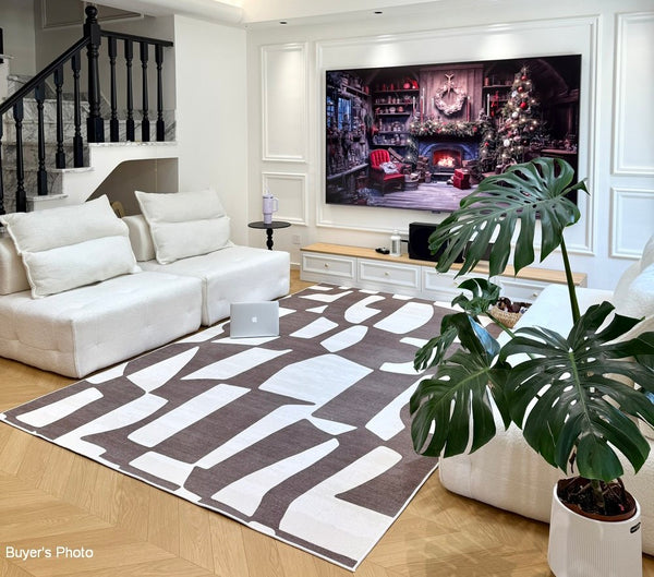 Abstract Contemporary Rugs for Bedroom, Modern Rugs under Sofa, Dining Room Floor Rugs, Modern Rug Ideas for Living Room-Paintingforhome