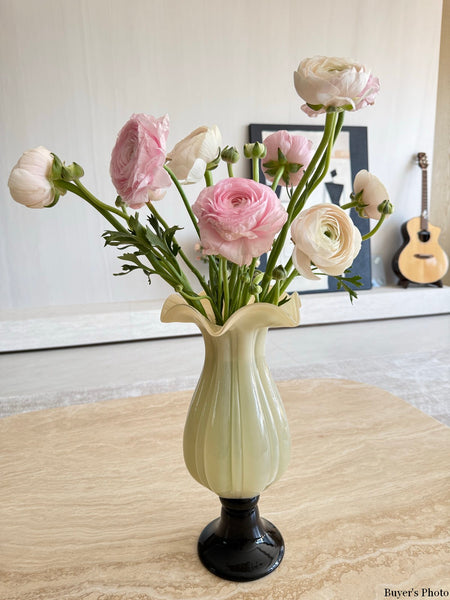 Unique Decorative Glass Vase, Centerpiece Contemporary Vases on Table, Mid Century Glass Vases, Handmade Modern Vases for Living Room, Modern Glass Vase for Flowers-Paintingforhome