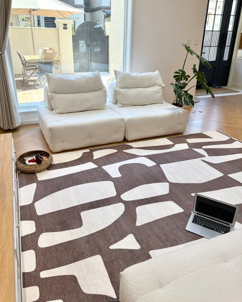 Abstract Contemporary Rugs for Bedroom, Modern Rugs under Sofa, Dining Room Floor Rugs, Modern Rug Ideas for Living Room-Paintingforhome