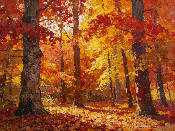 On Canvas Small Paintings, Autumn in the Forest, Hand Painted Canvas Art, Original Oil Paintings, Small Landscape Paintings, Landscape Wall Art Paintings-Paintingforhome