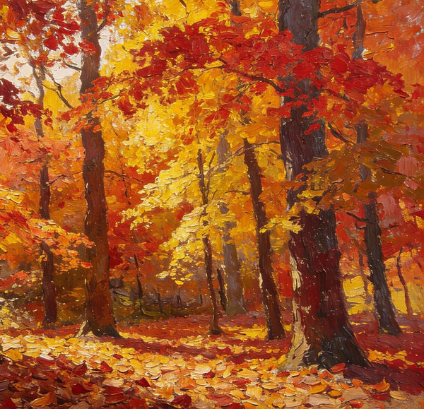 On Canvas Small Paintings, Autumn in the Forest, Hand Painted Canvas Art, Original Oil Paintings, Small Landscape Paintings, Landscape Wall Art Paintings-Paintingforhome