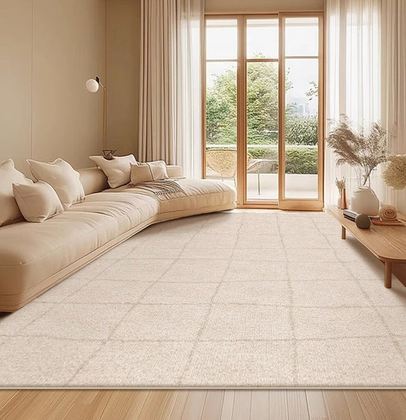 Geometric Contemporary Modern Rugs Next to Bed, Modern Rugs under Dining Room Table, Abstract Area Rugs for Living Room-Paintingforhome