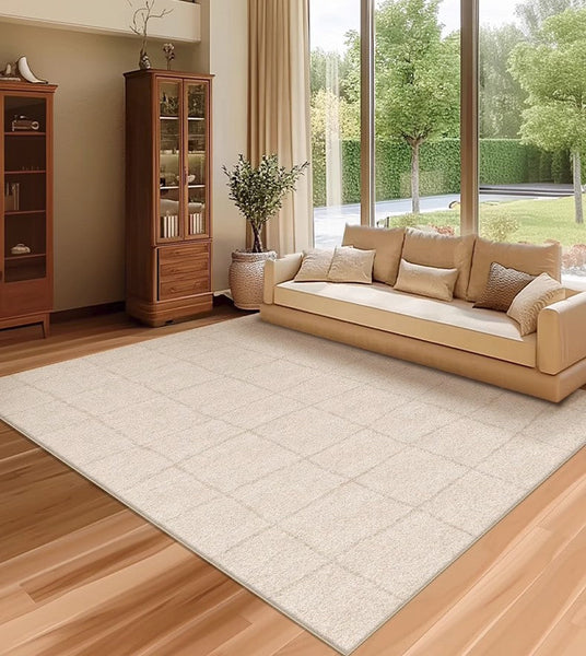 Geometric Contemporary Modern Rugs Next to Bed, Modern Rugs under Dining Room Table, Abstract Area Rugs for Living Room-Paintingforhome