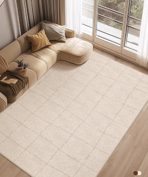 Geometric Contemporary Modern Rugs Next to Bed, Modern Rugs under Dining Room Table, Abstract Area Rugs for Living Room-Paintingforhome