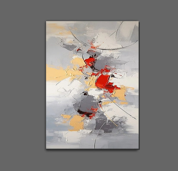 Large Canvas Painting for Office, Simple Modern Acrylic Paintings, Dining Room Canvas Painting, Contemporary Modern Artwork-Paintingforhome