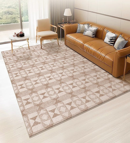 Contemporary Abstract Rugs under Dining Room Table, Large Modern Rugs for Living Room, Mid Century Modern Rugs for Bedroom-Paintingforhome