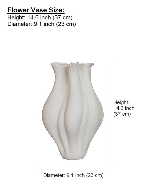 Unique Handmade Modern Flower Vase, Large Porcelain Vases for Modern Home Decor, Centerpiece Ceramic Bouquet Vases, Contemporary Vases on Dining Table-Paintingforhome