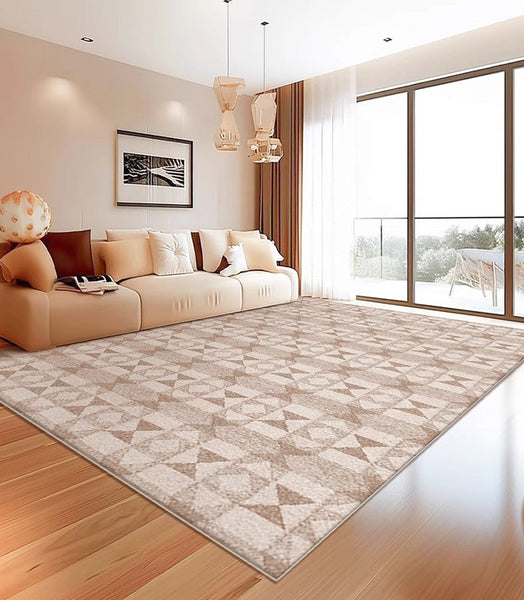 Contemporary Abstract Rugs under Dining Room Table, Large Modern Rugs for Living Room, Mid Century Modern Rugs for Bedroom-Paintingforhome