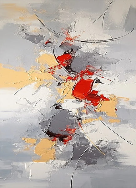 Large Canvas Painting for Office, Simple Modern Acrylic Paintings, Dining Room Canvas Painting, Contemporary Modern Artwork-Paintingforhome