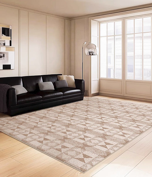 Contemporary Abstract Rugs under Dining Room Table, Large Modern Rugs for Living Room, Mid Century Modern Rugs for Bedroom-Paintingforhome