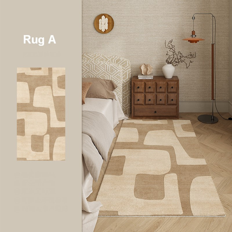 Unique Geometric Modern Rugs under Dining Room Table, Brown Modern Carpets for Office, Abstract Modern Rugs for Living Room, Contemporary Modern Rugs Next to Bed-Paintingforhome