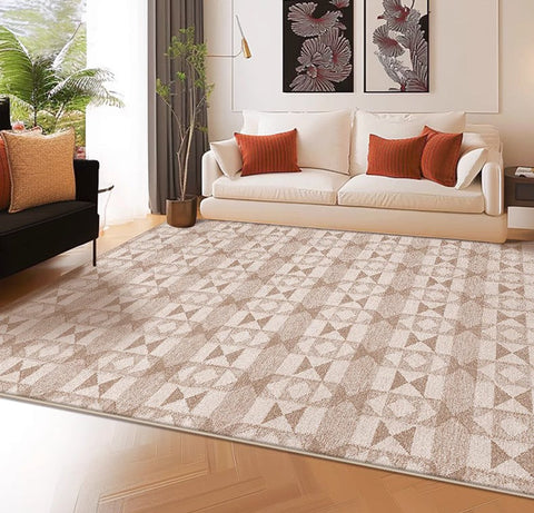 Contemporary Abstract Rugs under Dining Room Table, Large Modern Rugs for Living Room, Mid Century Modern Rugs for Bedroom-Paintingforhome