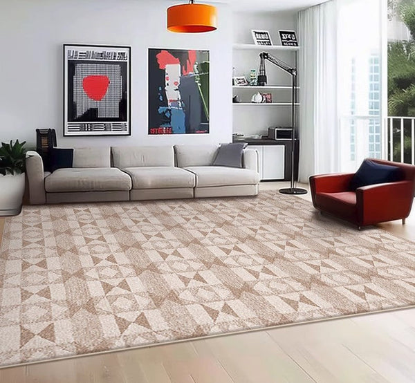 Contemporary Abstract Rugs under Dining Room Table, Large Modern Rugs for Living Room, Mid Century Modern Rugs for Bedroom-Paintingforhome