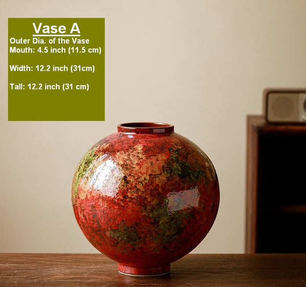 Large Pottery Flower Vases, Handmade Water Holding Flower Vases, Modern Bouquet Flower Vases, Centerpiece on Dining Table, Flower Vase on Table-Paintingforhome