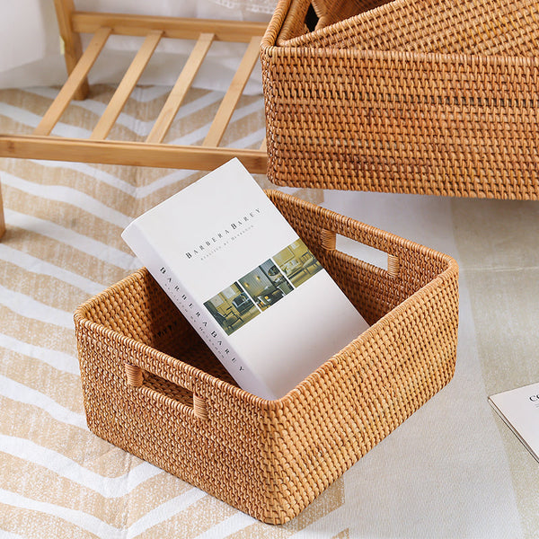 Large Storage Basket for Living Room, Kitchen Storage Baskets, Woven Storage Basket for Shelves, Rattan Storage Baskets for Toys-Paintingforhome