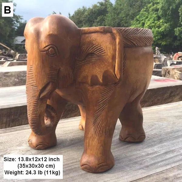 Elephant Sofa Stool, Dining Table Stool, Handmade Solid Wood low Stool, Elephant Wooden Stool, Creative Shoe-changing Stool-Paintingforhome