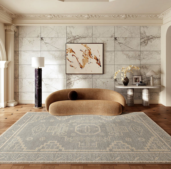 Contemporary Abstract Rugs Next to Bed, Geometric Modern Carpets for Office, Vintage Soft Turkish Rug for Living Room, Large Modern Rugs under Dining Room Table-Paintingforhome