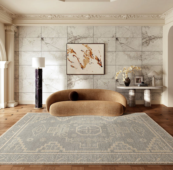 Contemporary Abstract Rugs Next to Bed, Geometric Modern Carpets for Office, Vintage Soft Turkish Rug for Living Room, Large Modern Rugs under Dining Room Table-Paintingforhome