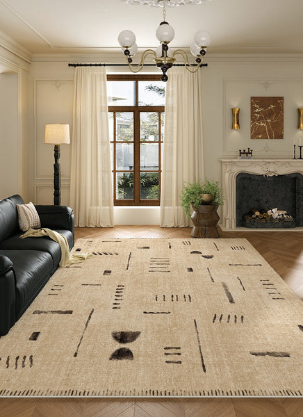 Modern Rugs under Dining Room Table, Contemporary Abstract Rugs Next to Bed, Geometric Modern Carpets for Office, Large Modern Rugs for Living Room-Paintingforhome