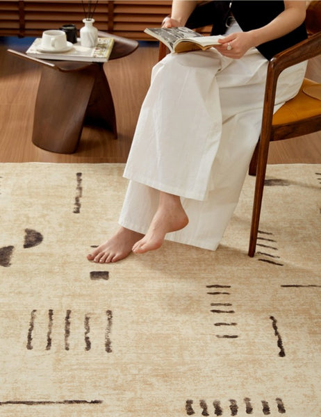 Modern Rugs under Dining Room Table, Contemporary Abstract Rugs Next to Bed, Geometric Modern Carpets for Office, Large Modern Rugs for Living Room-Paintingforhome