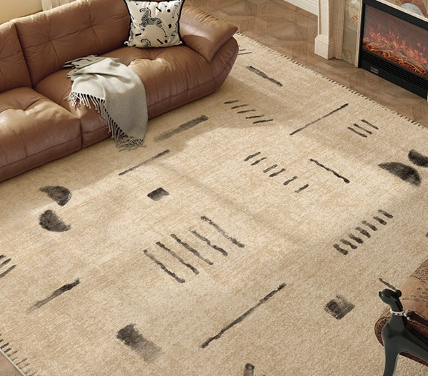 Modern Rugs under Dining Room Table, Contemporary Abstract Rugs Next to Bed, Geometric Modern Carpets for Office, Large Modern Rugs for Living Room-Paintingforhome