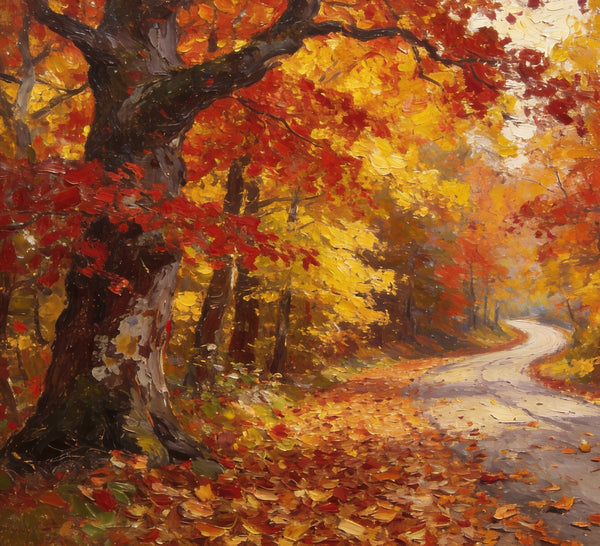 Tranquil Autumn Forest Scene, Small Oil Paintings, Original Wall Art Paintings, Hand Painted Canvas Art, Landscape Canvas Paintings for Dining Room-Paintingforhome