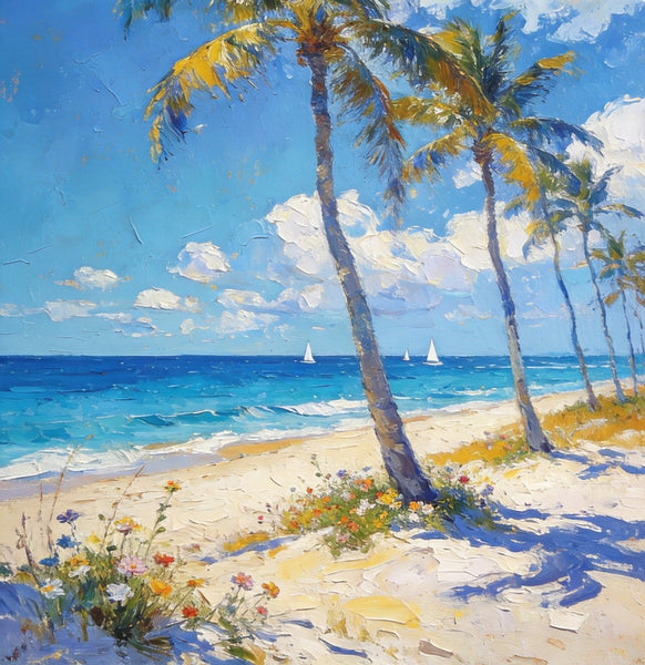 Landscape Canvas Paintings, Beachside Beauty, Seashore Painting, Beach Oil Paintings, Original Landscape Paintings, Hand Painted Canvas Art, On Canvas Small Paintings