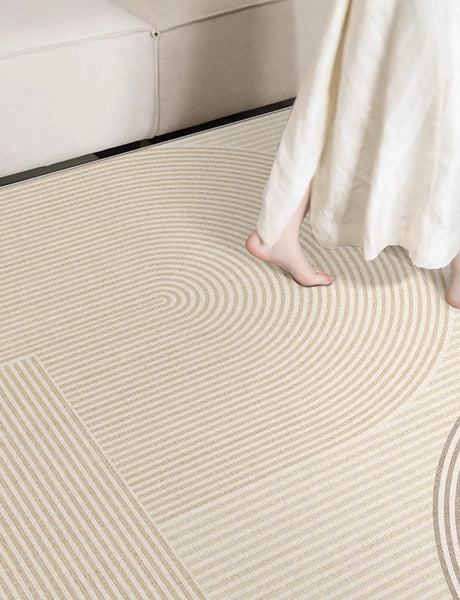Abstract Contemporary Rugs for Bedroom, Modern Rugs under Sofa, Dining Room Floor Rugs, Modern Rugs for Office, Large Cream Color Rugs in Living Room-Paintingforhome