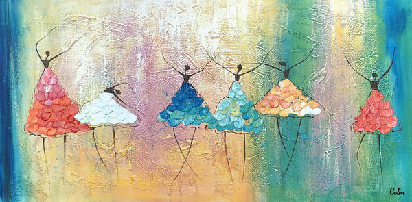 Simple Wall Art Ideas for Living Room, Ballet Dancer Painting, Large Acrylic Painting, Custom Canvas Painting, Modern Abstract Painting