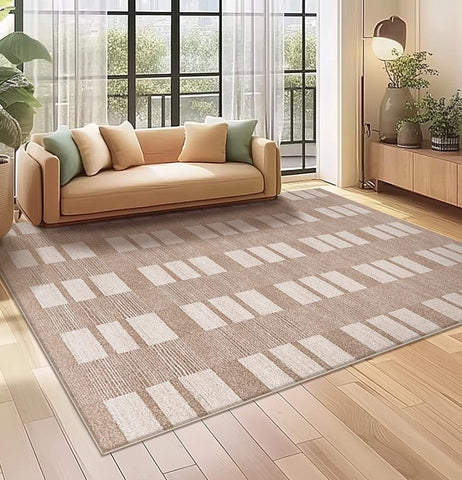 Mid Century Modern Rugs for Bedroom, Contemporary Abstract Rugs under Dining Room Table, Large Modern Rugs for Living Room-Paintingforhome