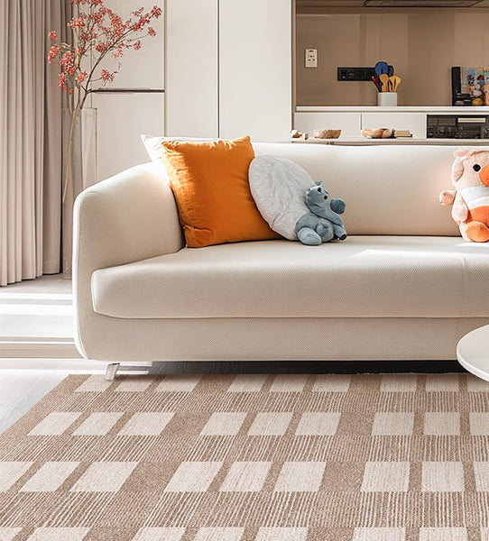 Mid Century Modern Rugs for Bedroom, Contemporary Abstract Rugs under Dining Room Table, Large Modern Rugs for Living Room-Paintingforhome