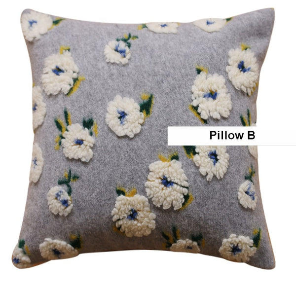 Square Modern Throw Pillows for Couch, Contemporary Modern Sofa Pillows, Flower Decorative Pillow Covers, Decorative Pillows for Bedroom-Paintingforhome