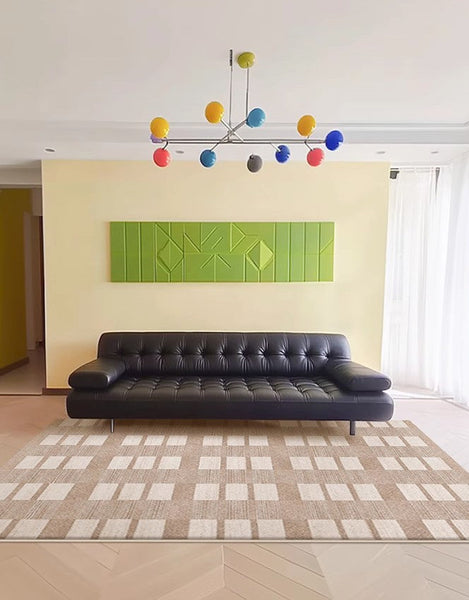 Contemporary Abstract Rugs under Dining Room Table, Mid Century Modern Rugs for Bedroom, Large Modern Rugs for Living Room-Paintingforhome