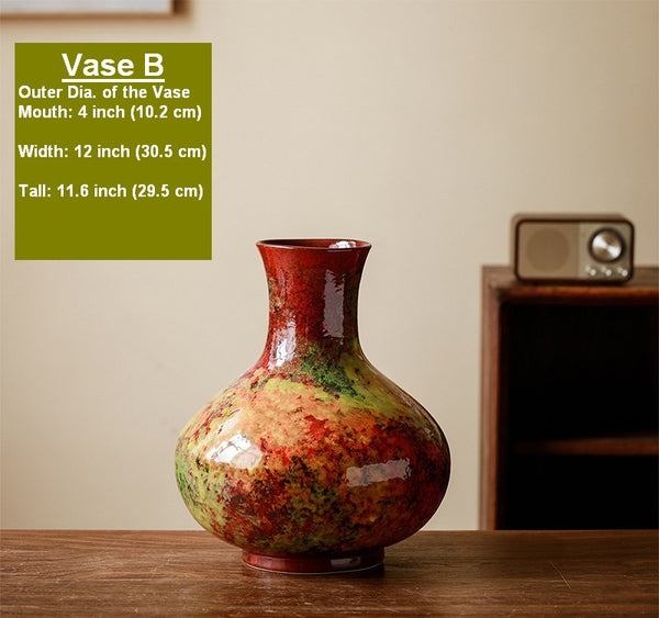 Large Pottery Flower Vases, Handmade Water Holding Flower Vases, Modern Bouquet Flower Vases, Centerpiece on Dining Table, Flower Vase on Table-Paintingforhome