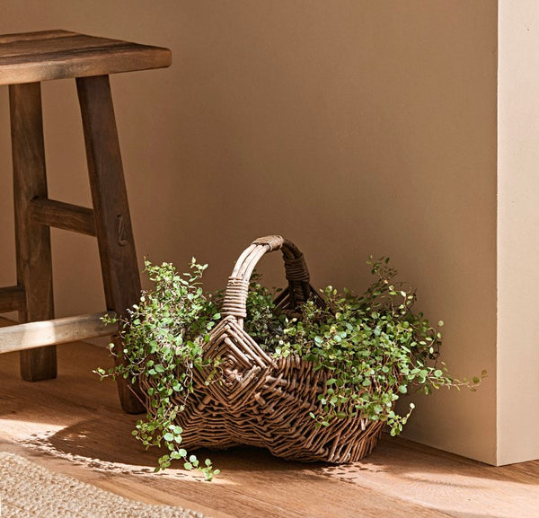 Large Picnic Food Basket with Handle, Natural Hand-woven Wicker Storage Basket, Natural Fruit Baskets, Kitchen Storage Baskets, Willow Weaving Baskets with Handle-Paintingforhome