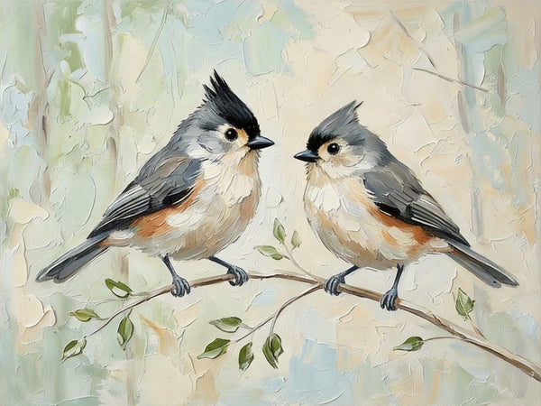 Hand Painted Canvas Art, Love Bird Couple Painting, Lark Bird Painting, Original Oil Paintings, Small Canvas Wall Art Paintings, Buy Original Oil Paintings Online