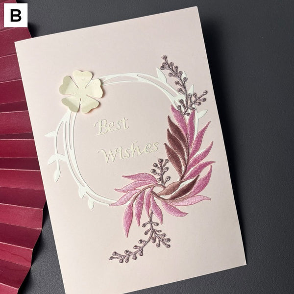 Best Wishes Embroidery Greeting Cards, Beautiful Greeting Cards to Friends, Creative Birthday Greeting Card, Original Handmade Embroidery Greeting Cards-Paintingforhome